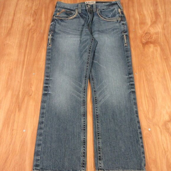 ARIAT M5 Gambler Stackable Straight Fit Straight Leg Denim Jeans Mens Sz 32x30 - Picture 3 of 16